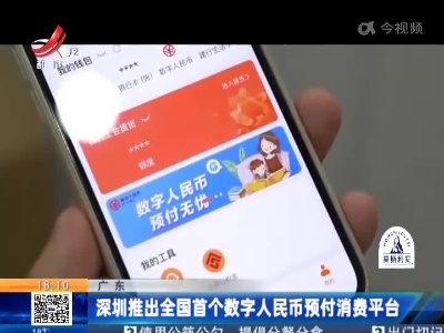 广东：深圳推出全国首个数字人民币预付消费平台
