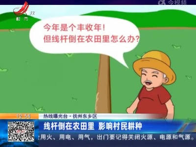 【热线曝光台】抚州东乡区：线杆倒在农田里 影响村民耕种