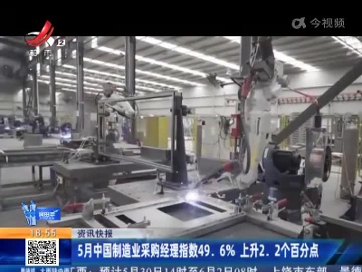 5月中国制造业采购经理指数49.6% 上升2.2个百分点