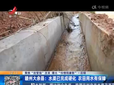 【聚焦“放管服”改革 曝光“怕慢假庸散”】后续·赣州大余县：水渠已完成硬化 农田用水有保障