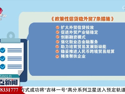 我省出台7条政策性信贷措施稳外贸