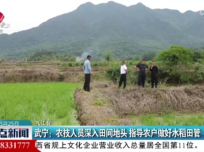 武宁：农技人员深入田间地头 指导农户做好水稻田管