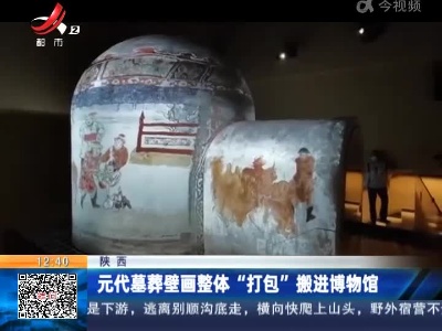 陕西：元代墓葬壁画整体“打包”搬进博物馆