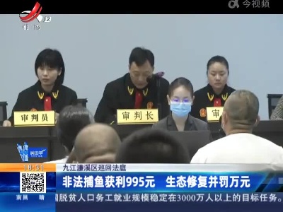 九江濂溪区巡回法庭：非法捕鱼获利995万 生态修复并罚万元