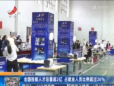 全国技能人才总量超2亿 占就业入员比例超过26%