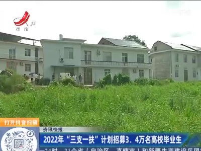 2022年“三支一扶”计划招募3.4万名高校毕业生