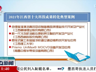 2021年江西省十大科技成果转化典型案例发布
