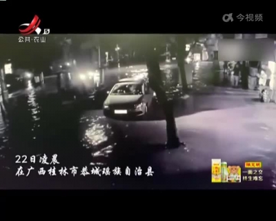 洪水来袭 热心男子开叉车转移8台车