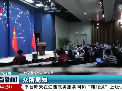赵立坚：冲之鸟是礁而不是岛 不能拥有专属经济区和大陆架