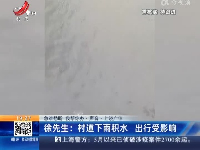 【急难愁盼 我帮你办·声音·上饶广信】徐先生：村道下雨积水 出行受影响
