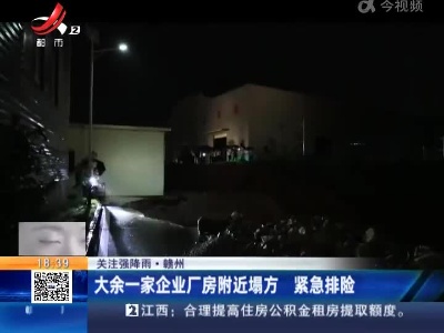 【关注强降雨】赣州：大余一家企业厂房附近塌方 紧急排险