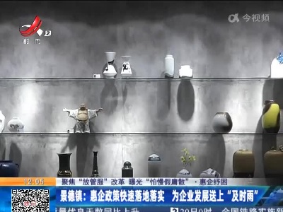 【聚焦“放管服”改革 曝光“怕慢假庸散”·惠企纾困】景德镇：惠企政策快速落地落实 为企业发展送上“及时雨”