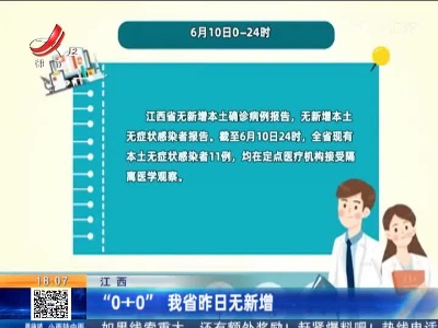江西：“0+0” 我省昨日无新增