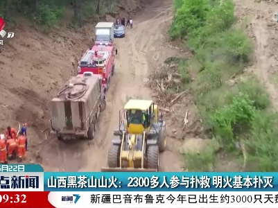 山西黑茶山山火：2300多人参与扑救 明火基本扑灭