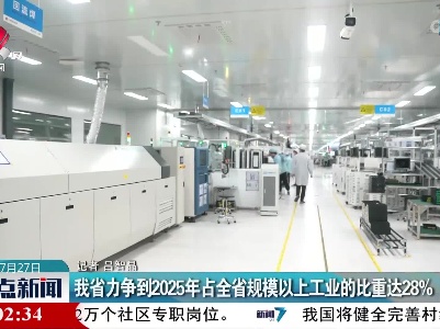 我省力争到2025年占全省规模以上工业的比重达28%