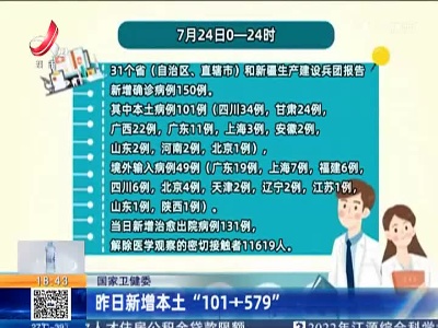 国家卫健委：昨日新增本土“101+579”