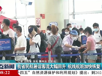 江西省民航暑运客流大幅回升 航线航班加快恢复