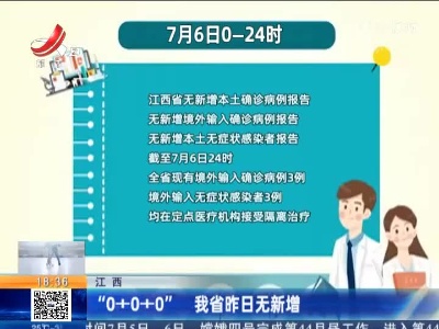 江西：“0+0+0”我省昨日无新增