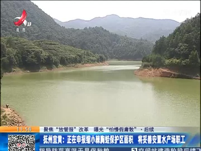 【聚焦“放管服”改革 曝光“怕慢假庸散”】后续 ·抚州宜黄：正在申报缩小棘胸蛙保护区面积 将妥善安置水产场职工