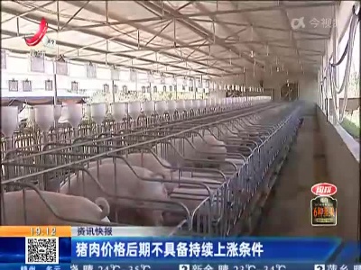 猪肉价格后期不具备持续上涨条件