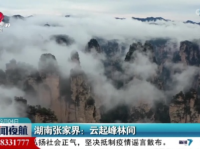 湖南张家界：云起峰林间