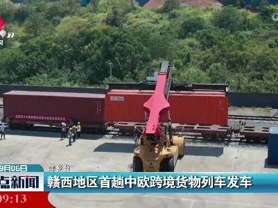 赣西地区首趟中欧跨境货物列车发车