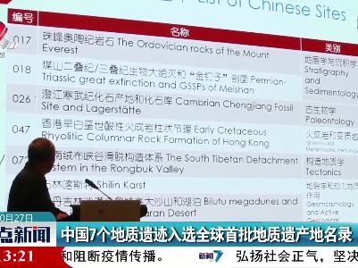 中国7个地质遗迹入选全球首批地质遗产地名录