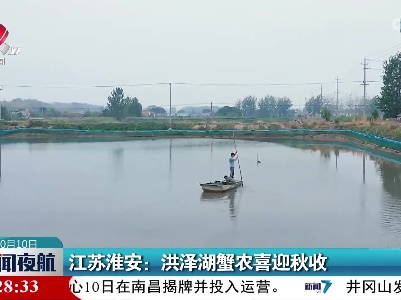 江苏淮安：洪泽湖蟹农喜迎秋收
