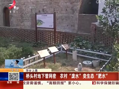 萍乡上栗：桥头村地下管网密 农村“废水”变生态“肥水”