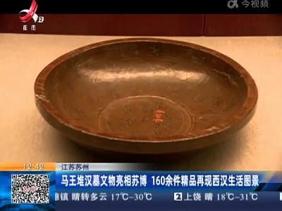江苏苏州：马王堆汉墓文物亮相苏博 160余件精品再现西汉生活图景