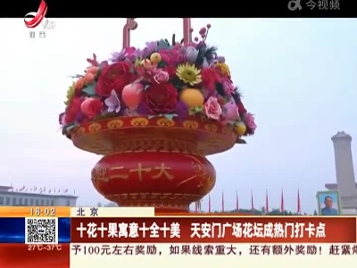 北京：十花十果寓意十全十美 天安门广场花坛成热门打卡点