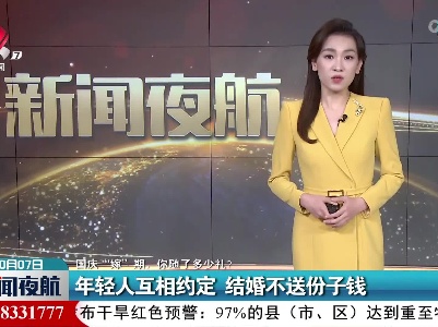 【国庆“嫁”期，你随了多少礼？】年轻人互相约定 结婚不送份子钱