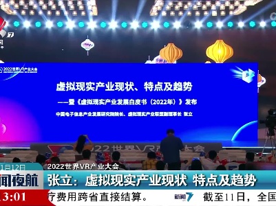 【2022世界VR产业大会】张立：虚拟现实产业现状 特点及趋势
