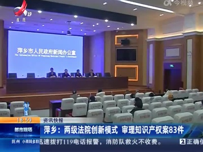 萍乡：两级法院创新模式 审理知识产权案83件