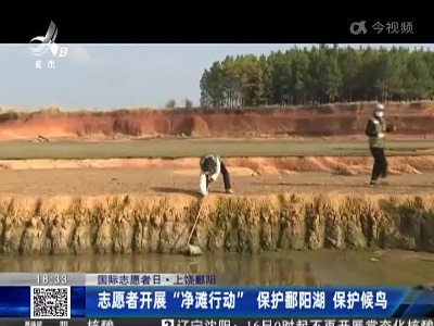 【国际志愿者日】上饶鄱阳：志愿者开展“净滩行动” 保护鄱阳湖 保护候鸟