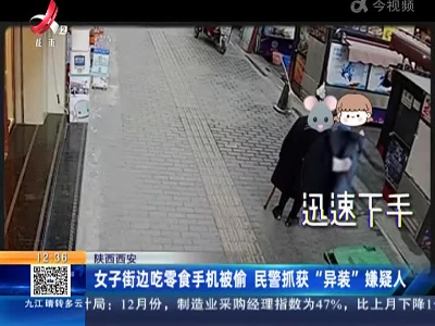 陕西西安：女子街边吃零食手机被偷 民警抓获“异装”嫌疑人