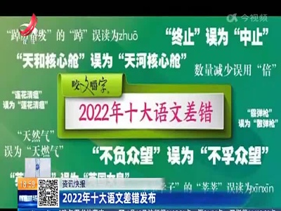 2022年十大语文差错发布