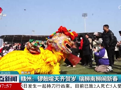 赣州：锣鼓喧天齐贺岁 瑞狮南狮闹新春