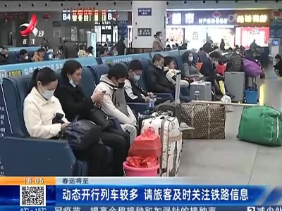 【春运将至】动态开行列车较多 请旅客及时关注铁路信息