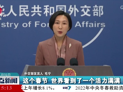 外交部发言人：世界看到一个活力满满、喜气洋洋的中国
