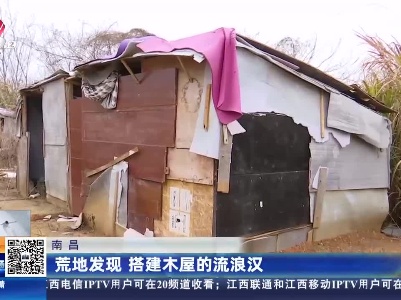 南昌：荒地发现 搭建木屋的流浪汉