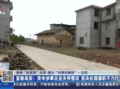 【聚焦“放管服”改革 曝光“怕慢假庸散”】后续·宜春高安：责令涉事企业关停整改 坚决处理履职不力行为