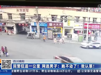 【四川绵阳】民警狂追一公里 网逃男子：跑不动了！我认罪！