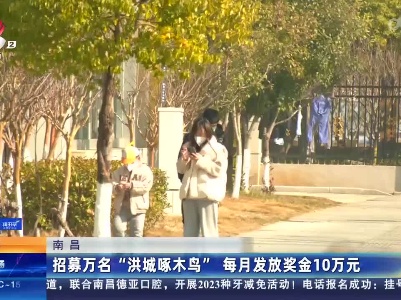 南昌：招募万名“洪城啄木鸟” 每月发放奖金10万元