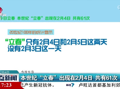 【今日立春】本世纪“立春”出现在2月4日 共有61次