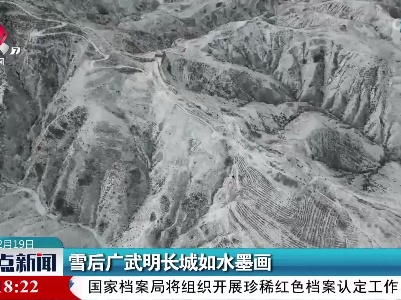雪后广武明长城如水墨画