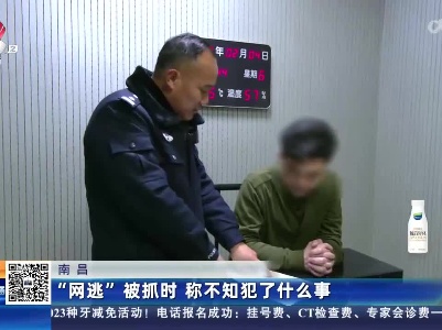 南昌：“网逃”被抓时 称不知犯了什么事