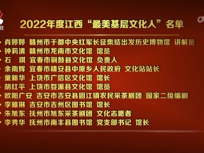 江西“最美基层文化人”名单发布