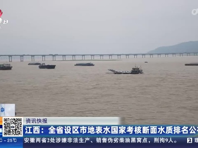 江西：全省设区市地表水国家考核断面水质排名公布