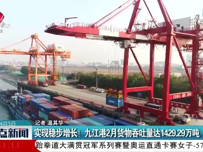 实现稳步增长！九江港2月货物吞吐量达1429.29万吨